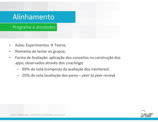 Quem somos 
Charlles Pinon 
• Graduação em Administração de Empresas pela Universidade de 
Pernambuco – UPE; 
• Graduação em Design Gráfico pelo Instituto Federal de 
Pernambuco – IFPE; 
• MBA em Gerenciamento de Projetos pelo IBMEC; 
• Palestrante em Global Scrum Gatherings (New Orleans e Berlim, 2014); 
• Certificações: 
	
 