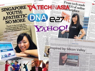 day special
TODAY•FRIDAY9AUGUST2013
SINGAPORE
YOUTH:
APATHETIC
NO MORE
LOH CHEE KONG
Associate Editor
cheekong@mediacorp.com.sg
It was not too long ago when Singa-
pore youths had to constantly fend
off the label of being apathetic. Back
then,wewereaccusedofbeingﬁxated
on the paper chase and material com-
forts, being out of touch with politics
and oblivious to the plight of others.
It even got to a point where the
then-Prime Minister had to address
the issue at a national forum — in his
mostimportantpoliticalspeechofthe
year,noless.Atthe2002NationalDay
Rally, Mr Goh Chok Tong challenged
the youth to show that they have the
same never-say-die, can-do spirit
as the pioneer generation: “Has the
younger generation of Singaporeans
gone soft? Look yourself in the mirror
and ask: Am I a stayer or a quitter?
Am I a fair-weather Singaporean or
an all-weather Singaporean?”
Thosewords—andlabels—stuck.
Buttoday’syouthhasrisentothechal-
lenge, aided in no small part by the
medium that they grew up with — the
much-maligned Internet.
In our National Day Special this
year, TODAY proﬁles 10 youths who
have never known life without the In-
ternet (the true-blue digital natives,
if you will) and are harnessing the
power of the Web and social media to
make a difference — not your typical
“keyboard warriors”.
COMETH THE HOUR
Take haze-hero Jeremy Chua, for ex-
ample. After witnessing how many
people were complaining about the
smog and the authorities’ response
— though few were doing anything
about the situation — the 25-year-
old school-dropout-turned-scholar
sprang into action.
He started a Facebook page call-
ing for people to donate their ex-
cess masks and mobilised hundreds
of volunteers to distribute masks to
the needy. Soon enough, like-minded
people joined his cause and the team
tapped online platforms to channel
manpower and resources to, for ex-
ample,estateswithalargeproportion
of elderly. A Google document was al-
so set up for volunteers and donors to
listthewaystheycancontribute,such
as cash or mask donations, or air-con-
ditioned rooms for others to sleep in.
Then, there is Youth for Ecology —
a group of youths who were stirred in-
to action by the debate over the White
Paper on Population. Ms Huang Xin-
yuan and Mr Eric Bea, both 19, saw
how little was said about the environ-
mental impact of the projected popu-
lation growth — save for a speech by
Nominated Member of Parliament
Faizah Jamal in Parliament.
Despite their lack of expertise in
environmental science, they started
a youth group advocating environ-
mental issues. Armed with passion
and tech-savvy, the group has held
dialogues with their peers and is
putting together a paper based on
the views shared, to be published
this month.
Thanks to the Internet, the
young are making a difference
and debunking the myth that
they are only interested in the 5Cs
PHOTO: ERNEST CHUA
TOD
PHOTOS: ERNEST CHUA
T
m
clwhole papThere areprogrammwill be justday peoplechase ... I thiyou imposewere taughtinto the unknMs Elisha Tan (pCHIEF EXECUTIVE OFFI
From tech noobto CEO of onlinemarketplace
ALFRED CHUAtoday@mediacorp.com.sg
SINGAPORE — Six years ago, a mo-
ment of self-realisation struck Elisha
Tan as she made her way home from
class. “It’s quite morbid ... Suddenly,
I realised that everyone in the train
was going to die (some day), and all
their memories and beliefs will fade,”
she says.
That made her resolve to “break
out of the routine of studying, getting
ajobandhavingkidsandthendie;and
I am going to help people break out of
this cycle”.
The 25-year-old is now the proud
Chief Executive Officer of Learnemy,
an online marketplace where users
can take or give classes to people in
theircommunities.Anyonewithskills
to share and teach can post an offer
on the site — from guitar lessons to
HTML coding — and interested stu-
dents can sign up.Thanks to that “epiphany mo-
ment”,thepsychologymajoralsowent
from “just (being) a cog in the wheel,
to wanting to help people make a liv-
ing doing what they like to do”.
After graduating from the Nation-
al University of Singapore some two
years ago, Ms Tan found herself back
to class again — this time at a four-
monthprogrammeatTheFounderIn-
stitute, an American-based company
helping to train tech start-ups. Les-
sons at the course included branding
and fund-raising.It was intensive and gruelling
— “by the second lesson, I was the
youngest and the only female student
left. Imagine the pressure I faced!”
she exclaims.Aspartofthecourserequirements,
students were required to incorpo-
rate a business, and thus, Learnemy
was born.
Today, Learnemy sees 3,600
monthly visitors, with almost 100
instructors posting lesson offers.
Learnemy will help match the users
to their respective instructors.
Ms Tan admits that the website is
notproﬁtableyet,andwhileshedidnot
wanttodisclosehowmuchthewebsite
takesinmonthly,shesaidrecentearn-
ings have been looking hopeful.
routineand start Learnemy
DON’T WANT TO JUST GET A JOB, HAVE KIDS AND THEN DIE’
Change the mindset of “not
enough”, into the mindset
of wanting to take risks.Take advantage of what we
have now; there are already
tools available for you tomake it big, and there is agood safety net here, so do
not be afraid to use them to
your advantage.
Don’t harp on the paperchase. Some people centre
their entire lives on the
paper chase, and I think it is
taking precious time awayfrom skills development.
Stop complaining so much— whether it is the haze or
Hello Kitty. There’s more to
life than complaining andblaming the authorities. Be
adaptable to whateversituations may come yourway. Also, I would like to see
more action, less talk whensuch incidents strike.
THE THREE THINGS SHE WANTS
TO SEE IN SINGAPORE
To date, Lear420 users, or “letheir respective cthe girl who hadanything tech.When Ms Tan safter graduating frtute, she wanted toner on board, but faione who shared the sas me”.
It was also arothat she was awardeSingapore Young EScheme (YES) grant.Eventually she “piing from my friend”, athe ﬁrst page of Learneformforinteresteduserssports classes.“I coded that entire pshe says with pride. Thsome 60 requests in only th
she adds.
Even though she faced
along the way, Ms Tan say
start-up scene is slowly evo“It’s not as male-centric
to be, and we see more grou
ing females who want to st
she says.
Indeed, she ventures that
female in the tech start-up s
nottheeasiestjourney.MsTan
having “to sound more assertiv
be less relaxed in my body lang
when having to communicate w
group of male tech entrepreneu
When the going got tough, so
times, a Facebook post was all it
for her to get help.“(That’s why) I don’t think I
alone in (this venture), because th
is a community of people out the
supporting me,” Ms Tan says.
Indeed, she tells TODAY that th
Internet and social media have bee
pivotal to her business, in helpin
to drive costs down and expand her
reach.
While she is thankful for the op-
portunities she had while starting up
Learnemy, Ms Tan thinks true entre-
preneurship is still in its infancy.
She says: “The entrepreneurial
mindset is directly clashing with the
wholepaperchasemindset.Thereare
a lot of such programmes in school,
but it will be just child’s play until the
day people truly give up the chase.”
And while some have told her she
was “brave” to strike out on her own,
Ms Tan only has this to say: “I think
fear is something you impose on your-
self — if you were taught to fear (ven-
turing into the unknown), you will.”
PHOTOS: ERNEST CHUA
 