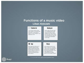 Functions of a music video