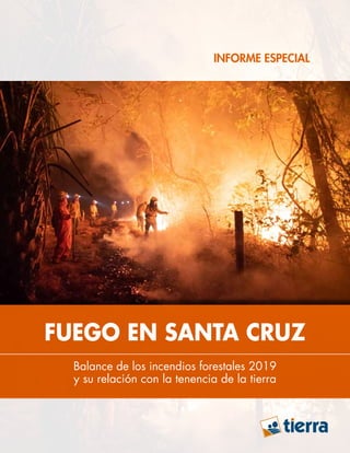 Balance de los incendios forestales 2019
y su relación con la tenencia de la tierra
Fuego en Santa Cruz
INFORME ESPECIAL
 