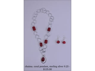 chaima. coral pendant, sterling silver 9.25 - $135.00 