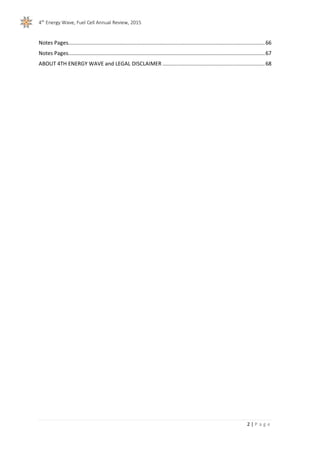 4th
Energy Wave, Fuel Cell Annual Review, 2015
2 | P a g e
Notes Pages.......................................................