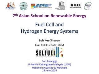 Fuel Cell and
Hydrogen Energy Systems
Loh Kee Shyuan
Puri Pujangga
Universiti Kebangsaan Malaysia (UKM)
National University of Malaysia
18 June 2014
7th Asian School on Renewable Energy
Fuel Cell Institute, UKM
 