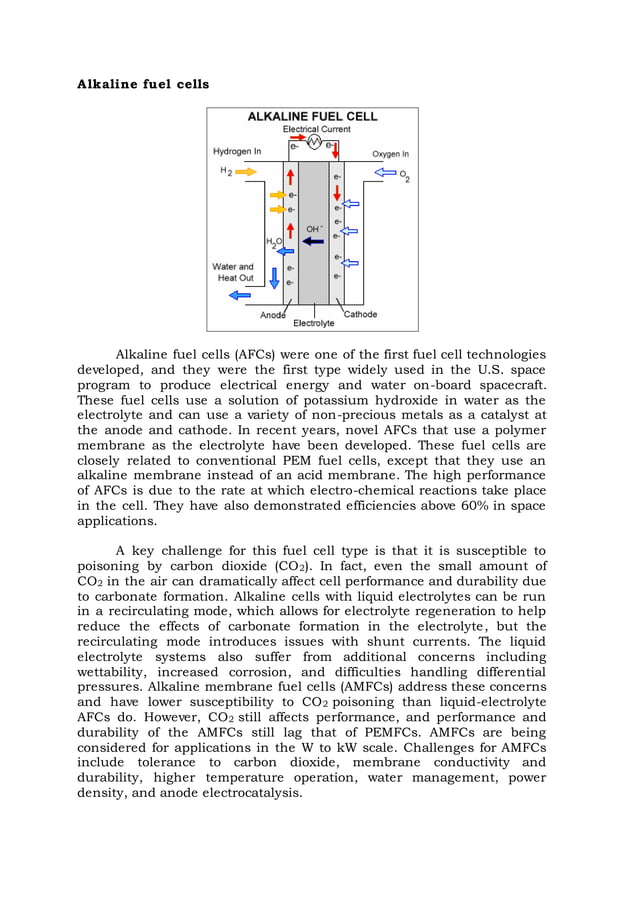 Fuel cells classification