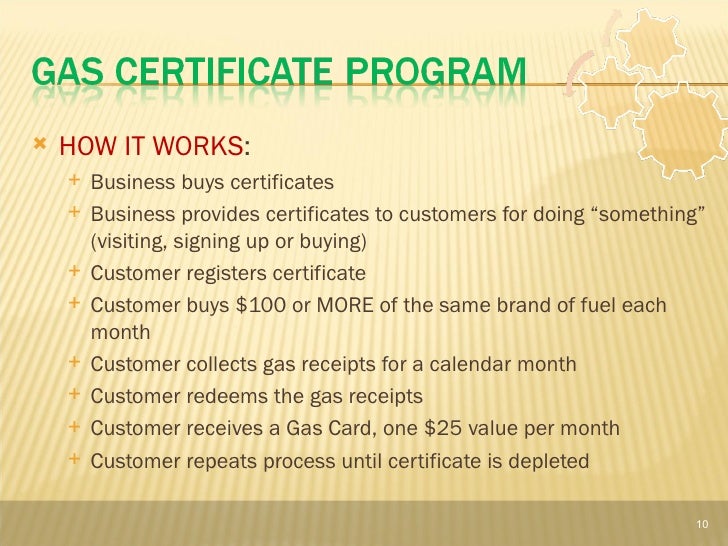 Fuel Certificate Program