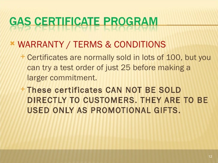 Fuel Certificate Program