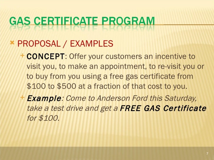 Fuel Certificate Program
