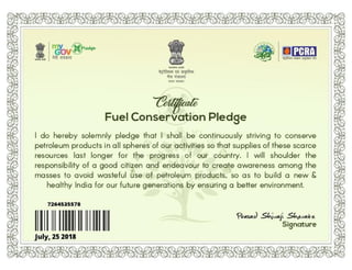 Fuel conservation pledge
