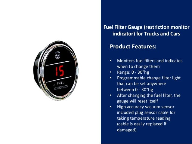  Fuel  Filter  Gauge  restriction  monitor indicator for 