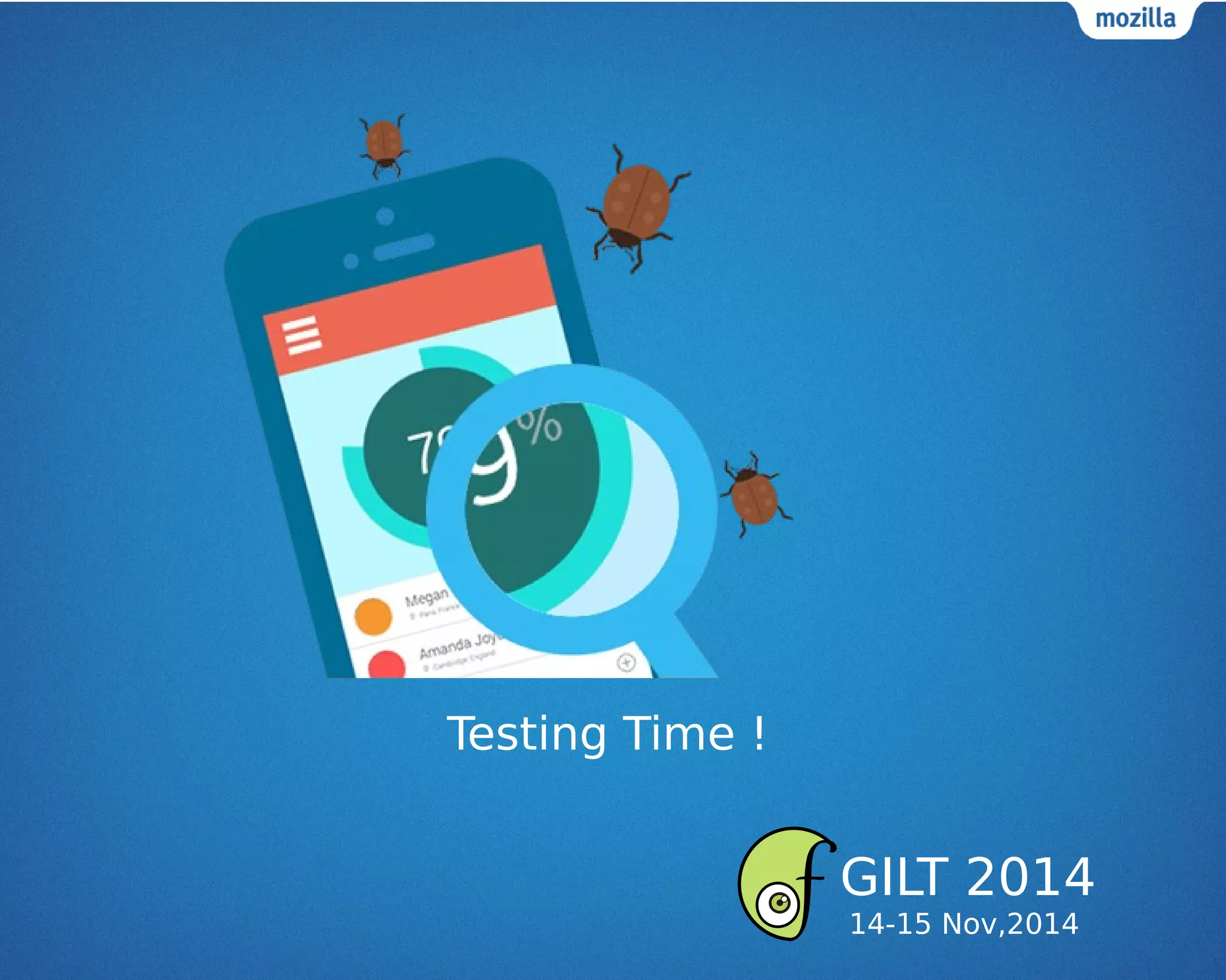 Testing Time !
GILT 2014
14-15 Nov,2014
 