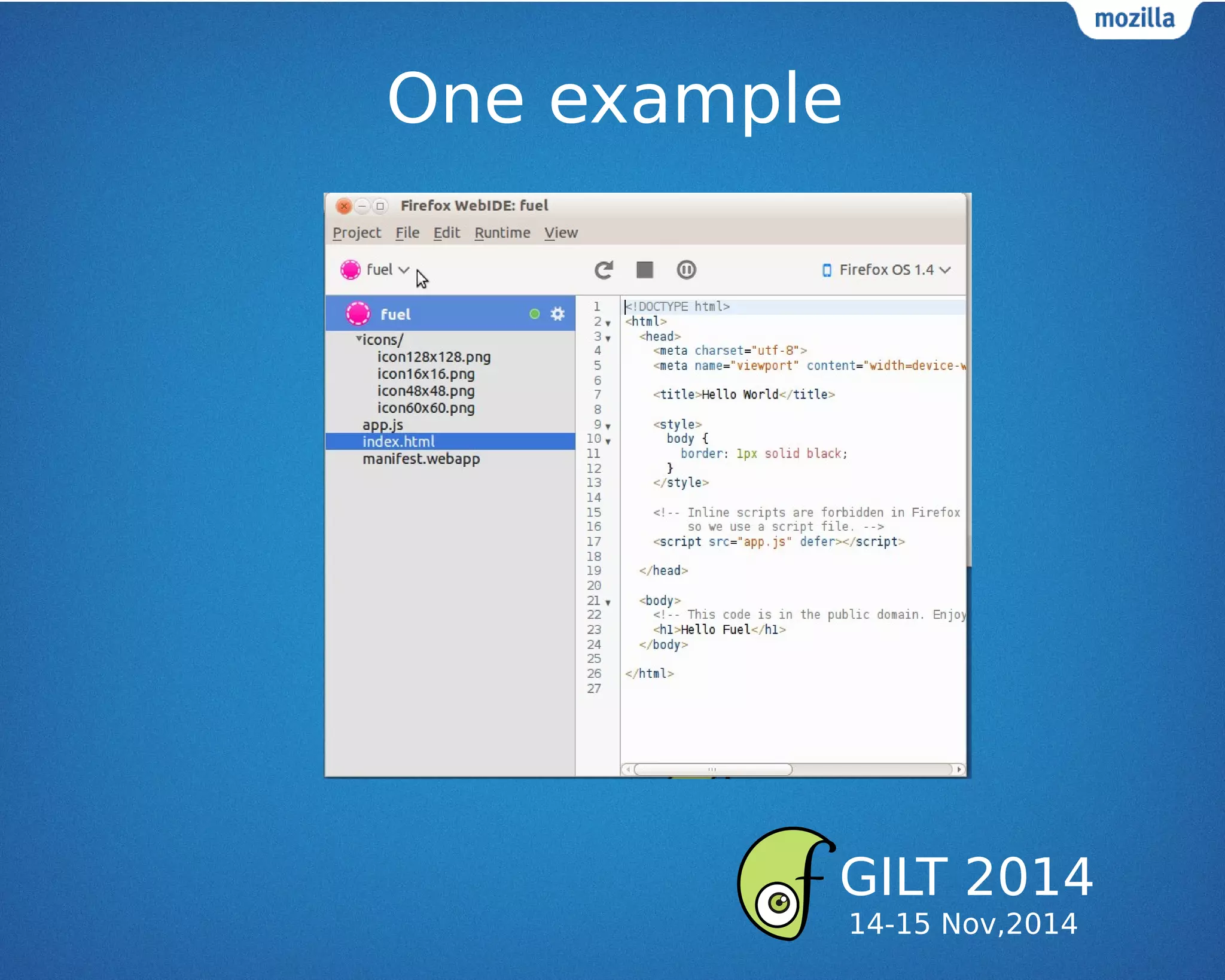 One example
GILT 2014
14-15 Nov,2014
 