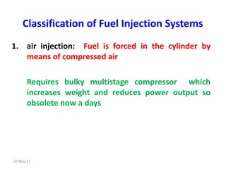 Compressed Air Injection Engine Fuel injection in ci engines | PPTX