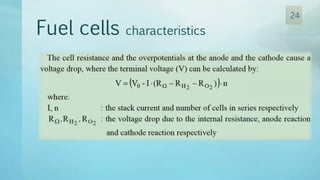 24
Fuel cells characteristics
 