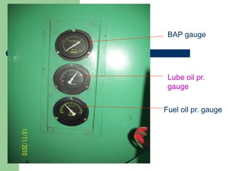 BAP gauge
Lube oil pr.
gauge
Fuel oil pr. gauge
 
