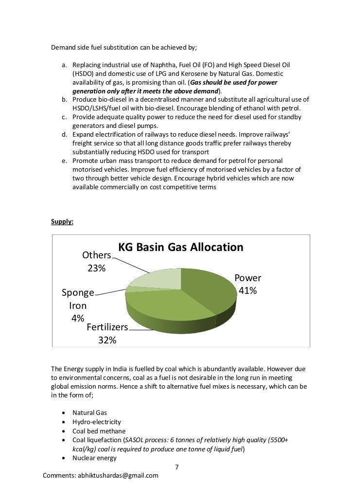 Fuel substitution report