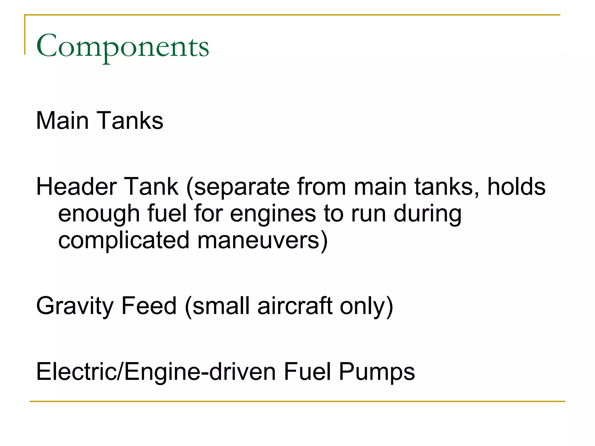 Aircraft Fuel Systems