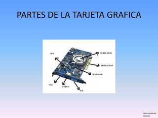 PARTES DE LA TARJETA GRAFICA




                               Foto sacada de
                               internet
 