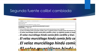 Segunda fuente calibri cambiada
 