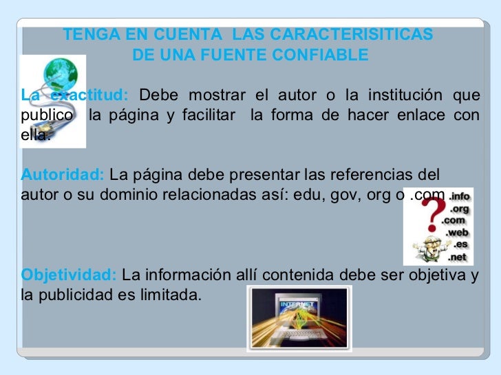 Fuentes confiables en