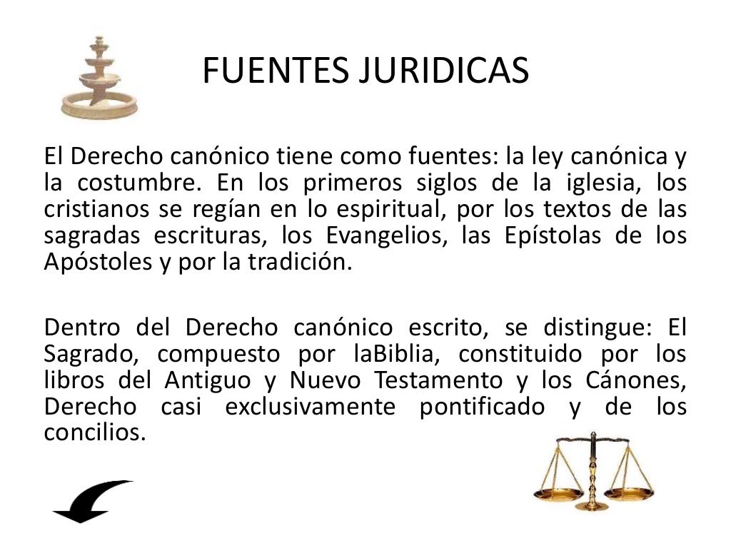 Fuentes de existencia del derecho canónico
