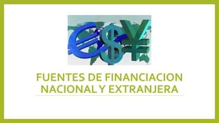 FUENTES DE FINANCIACION
NACIONALY EXTRANJERA
 