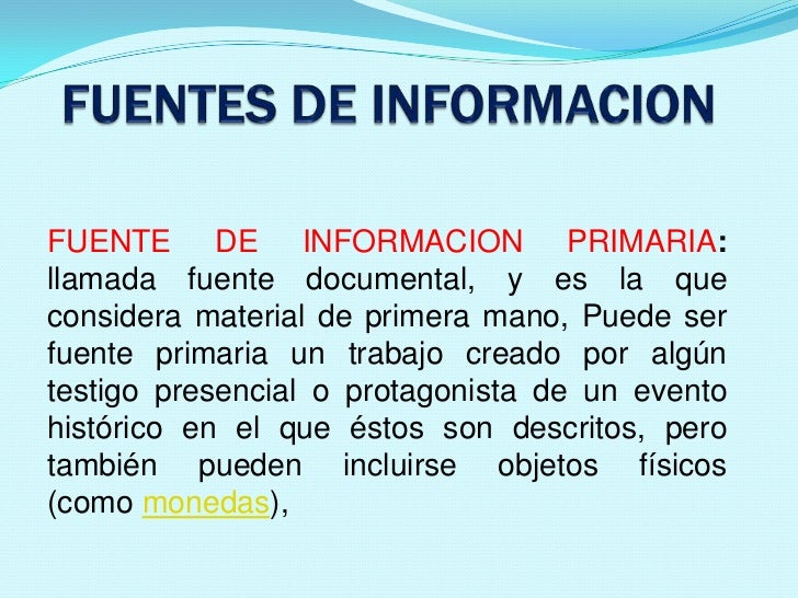 Fuentes de información