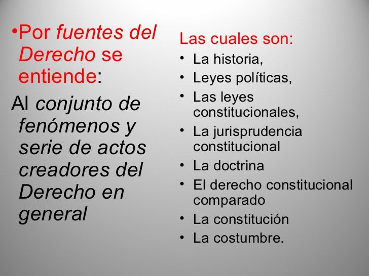 Fuentes del derecho constitucional