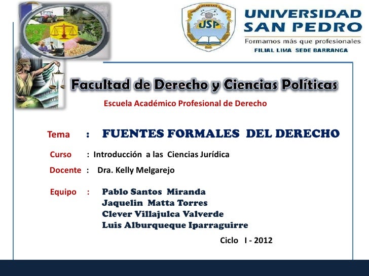 Fuentes formales de derecho