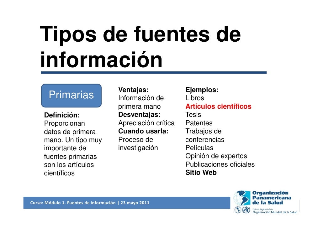 Fuentes de informacion primarias