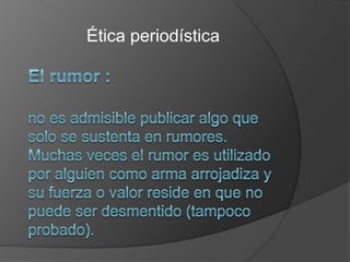 Ética periodística