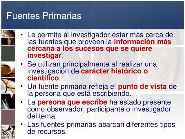 Fuentes primarias