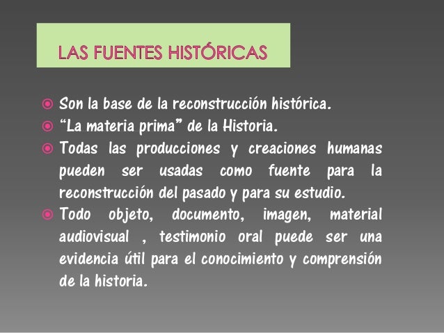 Fuentes y períodos de la historia