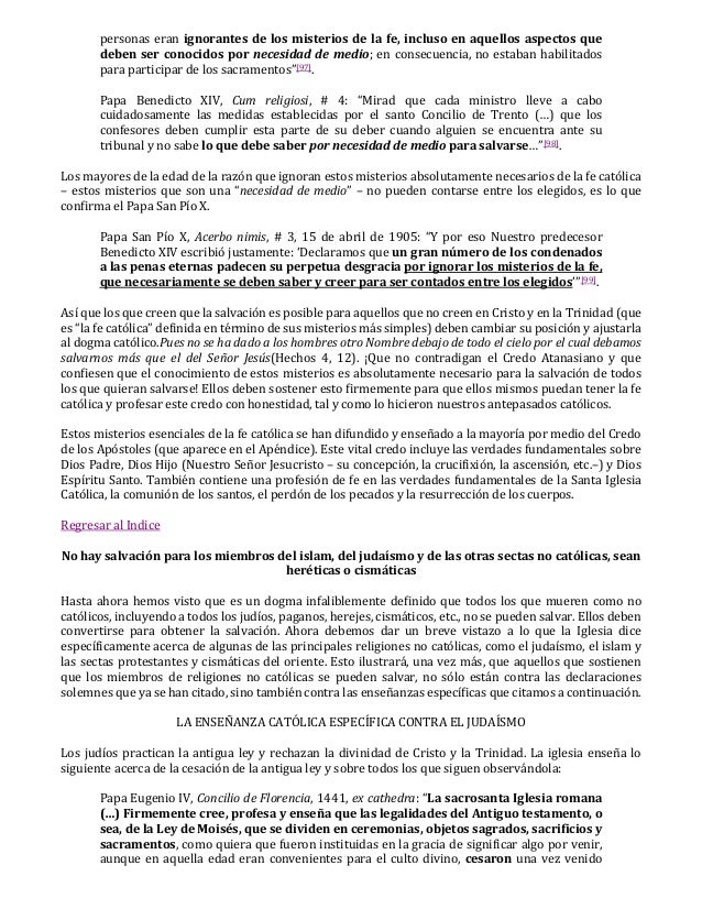 Fuera de la Iglesia Católica no hay Salvación
