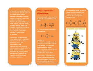 La fuerza es una magnitud física de
carácter vectorial capaz de deformar
los cuerpos (efecto estático),
modificar su veloc...