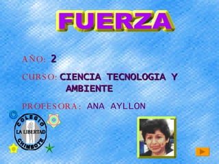 AÑO:  2 CURSO:  CIENCIA TECNOLOGIA Y  AMBIENTE PROFESORA:   ANA AYLLON 