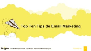 Top Ten Tips de Email Marketing

| EmailMarketingMadeSimple | @SolRomeo | #FuerzaAna #24horasdeAyuda

fromdoppler.com

01

 