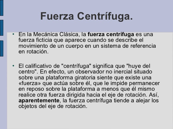 Fuerza centrífuga
