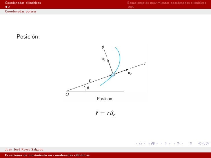 Ecuaciones de movimiento coordenadas cilindricas Ecuaciones de movimiento coordenadas cilindricas