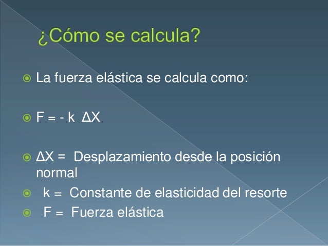 Resultado de imagen para fuerza elastica formula