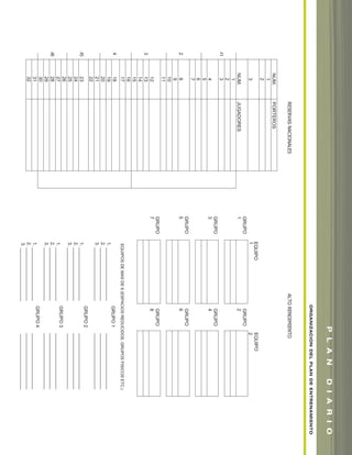 RESERVASNACIONALESALTORENDIMIENTO
NUM.PORTEROS
1
2
3
EQUIPO
1
EQUIPO
2
NUM.JUGADORES
GRUPO
1
GRUPO
2
1
2
#13
4
GRUPO
3
GRUPO
4
5
6
7
28
GRUPO
5
GRUPO
6
9
10
11
12
GRUPO
7
GRUPO
8
313
14
15
16
17EQUIPOSDEMASDE6(ESPACIOSREDUCIDOS,GRUPOSFISICOSETC.)
418GRUPO1
191._________________________________________
202._________________________________________
213._________________________________________
22
GRUPO2
#5231._________________________________________
242._________________________________________
253._________________________________________
26
GRUPO3
271._________________________________________
#6282._________________________________________
293._________________________________________
30
GRUPO4
311._________________________________________
322._________________________________________
3._________________________________________
ORGANIZACIONDELPLANDEENTRENAMIENTO
PLANDIARIO
soccer book_pgs_96_123 8/7/07 9:22 AM Page 25
 