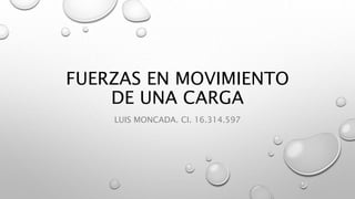 FUERZAS EN MOVIMIENTO
DE UNA CARGA
LUIS MONCADA. CI. 16.314.597
 