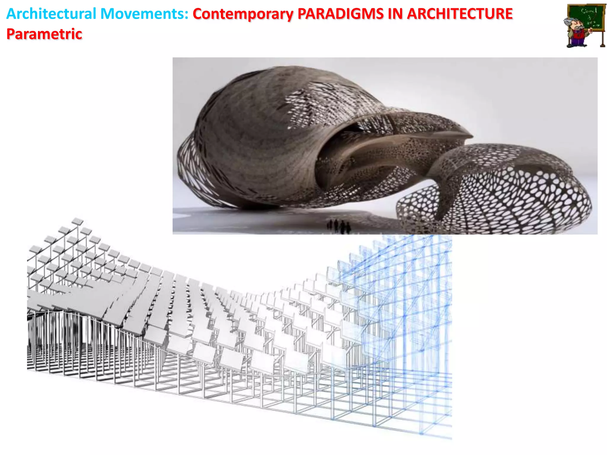 Architectural Movements: Contemporary PARADIGMS IN ARCHITECTURE
Parametric
 