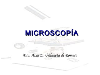 MICROSCOPÍAMICROSCOPÍA
Dra. Aixa E. Urdaneta de Romero
 