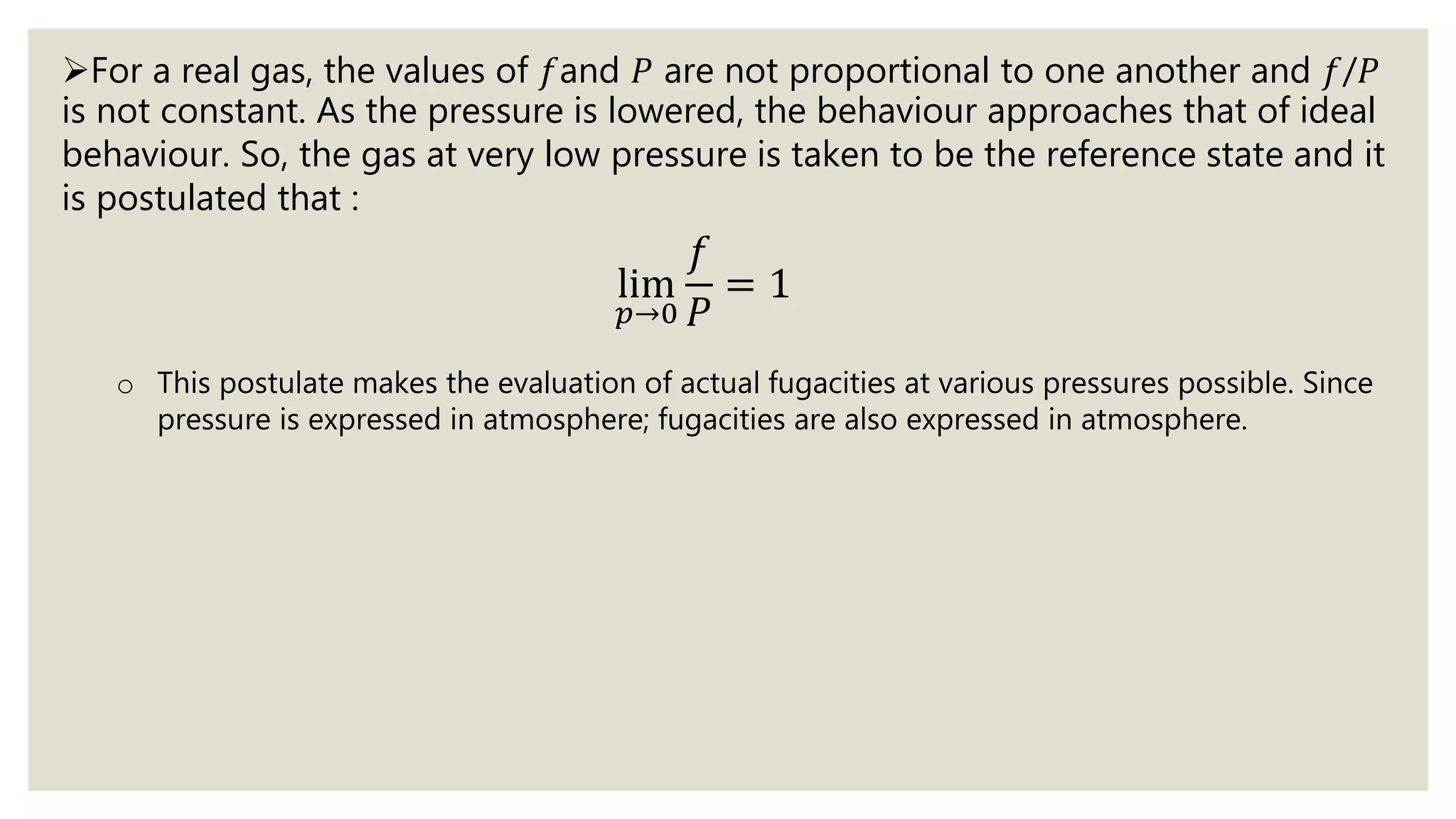 Fugacity & Concept of Fugacity | PPTX