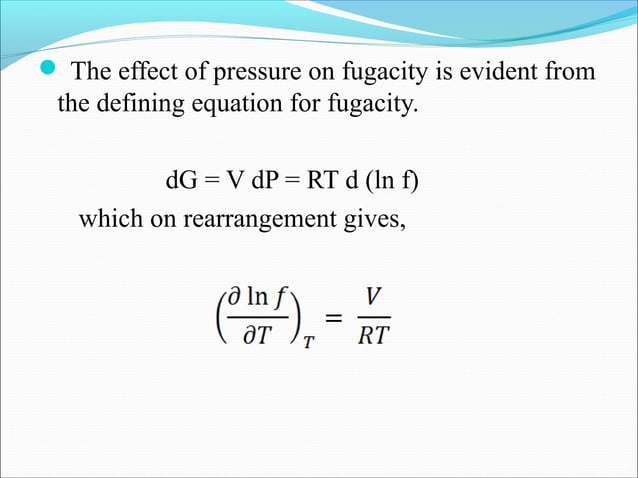 Fugacity & fugacity coefficient | PPT | Chemistry | Science