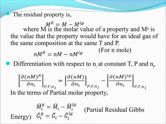 Fugacity & fugacity coefficient | PPT | Chemistry | Science