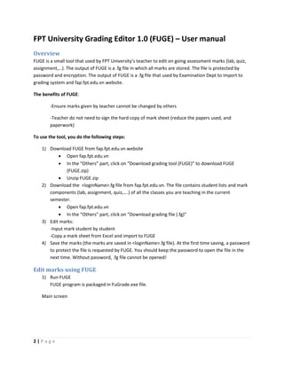 Fuge user manual | PDF