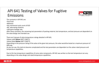 API 622, API 624 and API 641 for Fugitive Emissions | PDF