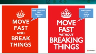 7
Mark Zuckerberg
CEO
Facebook
2010
Greg Hughes
CEO
Serena
2015
 