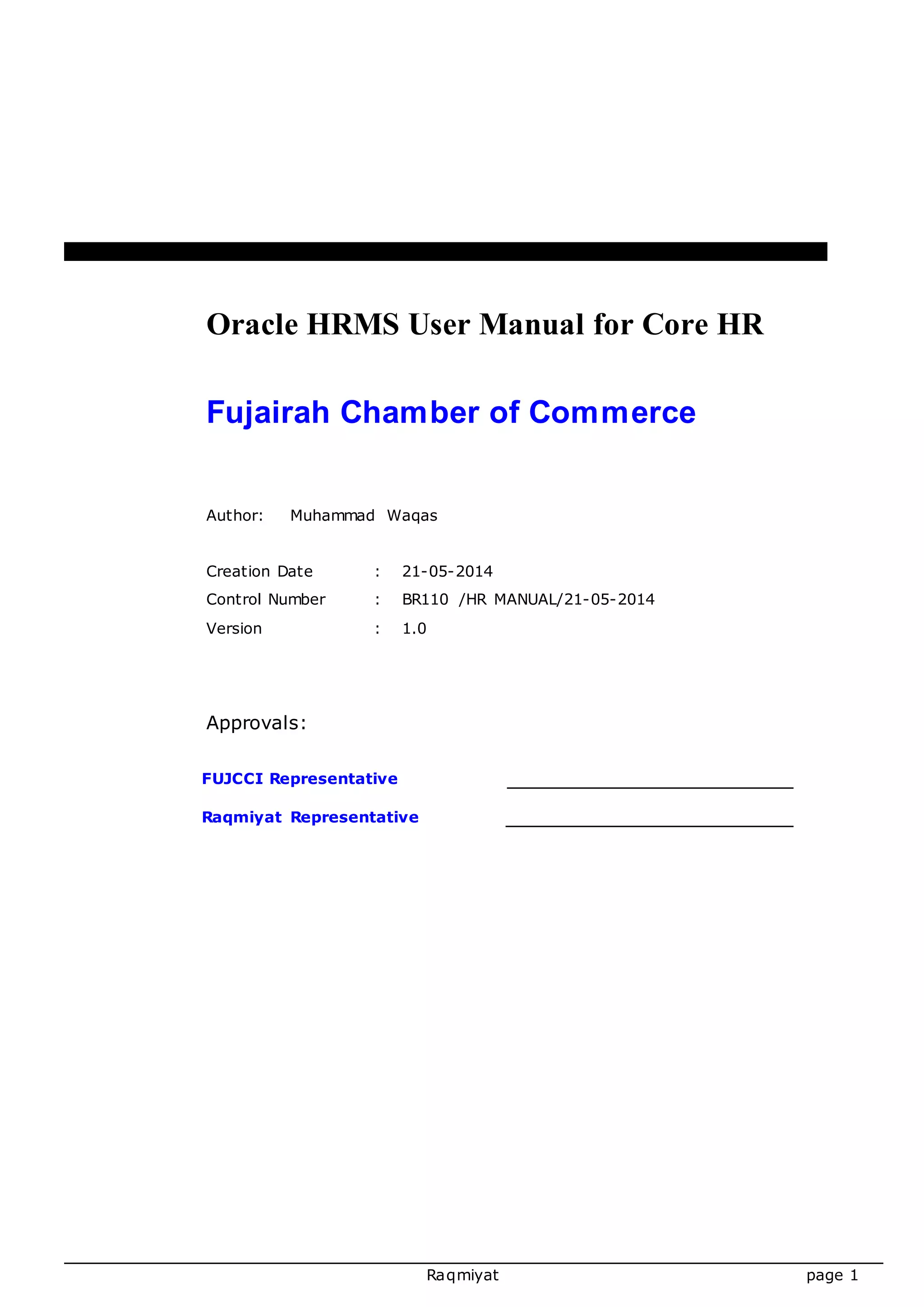 Fujcci oracle hr user_manual | DOCX | Operating Systems | Computer ...